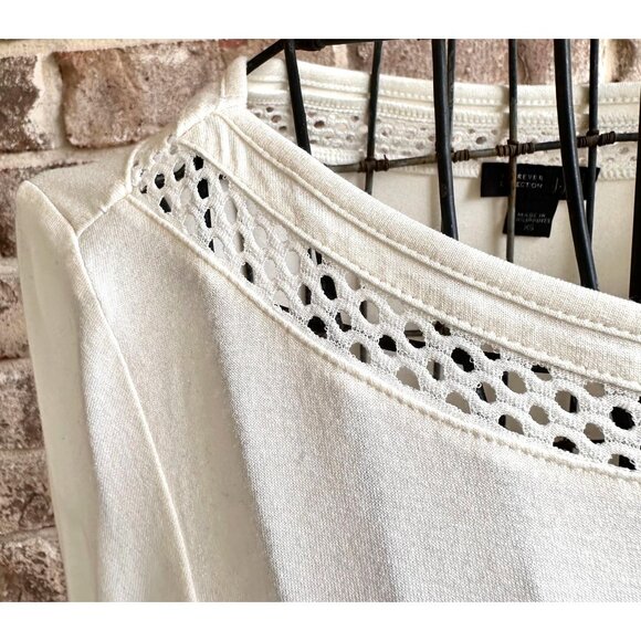 J Jill Dress XS Extra Small Cream Work Casual Church Open Cut Neck Hemline - Picture 8 of 12